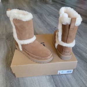 UGG Classic Short Fluff Spill Seam Suede Boot